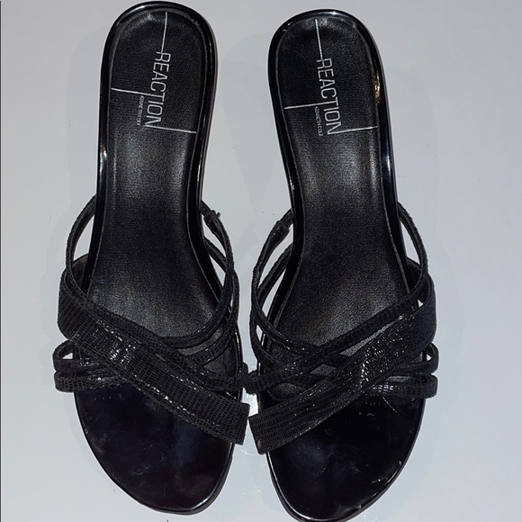 Women’s Kenneth Cole Reaction Black Wedge Sandals - Picture 2 of 10